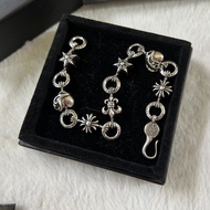Chrome Hearts 925Silver Bracelet Heart Cross Flower Anchor Bracelet Vintage Fashion Light Luxury Bra