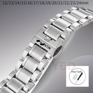 12/13/14/15/16/17/18/19/20/21/22/23/24mm for Mar-vin Watch Bracelet Solid Steel Heritage Butterfly C