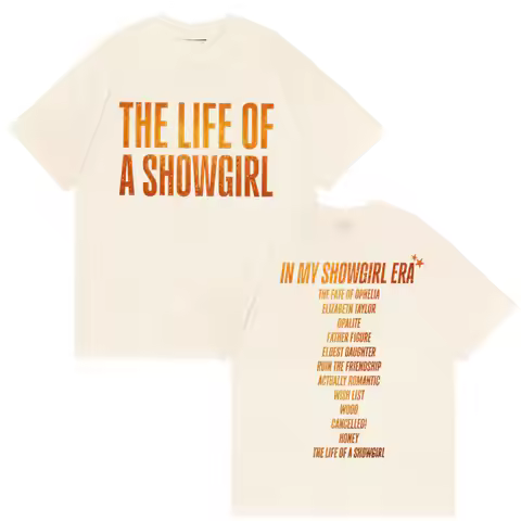 The Life of A Showgirl Album 2025 Print T Shirt Men Women Vintage Oversized Cotton T-shirts Y2k Hara