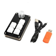 5 Keys RGB Programmable Keyboard with Knob Function Programming Macro Portable Macropad for Office a