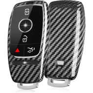 T-carbon Real Glass Carbon Fiber Key Fob Cover Compatible with Mercedes Benz,Key Fob Protector fits 