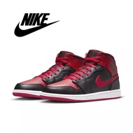 Air Jordan 1mid AJ1 black and red men's retro casual sports help basketball shoes DQ8426-060