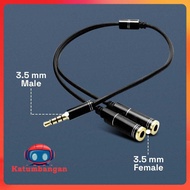 Overfly Splitter Audio 3.5mm Male to 3.5mm Female Headphone Mic 38cm - AV114