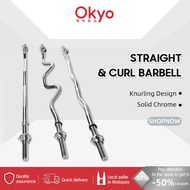 OKYO Straight Barbell & Curl Barbell Ez Curl Bar Dumbbell Bar Gym Fitness Equipment Barang Gym Olymp