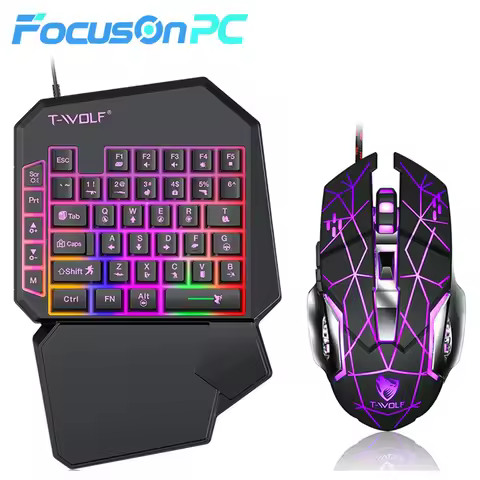 FocusOnPC TF900 2-in-1 Mobile Gaming Converter Combo, One Hand Keyboard & Mouse Kit for PUBG Mobile 
