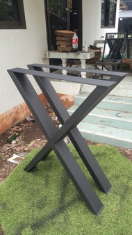 PradooSiam ขาโต๊ะเหล็ก ขาโต๊ะทำงาน โต๊ะกินข้าว 1ขุด(2ขา) Modern X  สีดำด้าน กันสนิม PS-362 ขาเหล็กทำ