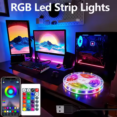 USB Led Lights Strip 5050 RGB Led Strip 5m 10m 20m 30m Luces Led Flexible Lamp Tape for TV Backlight