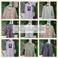 KEMEJA ALL 8,000!! Preloved knitted shirt, gamis, blouse, t-shirt, kutungan pants