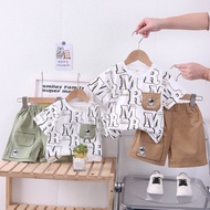 1-5 Years old children's suit Two piece set Casual shirts+shorts baby boy outfit Set clothes striped