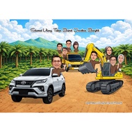 Edit Digital Caricature + Uniform Gift Farewell Gift, Office Farewell - Saffana Design