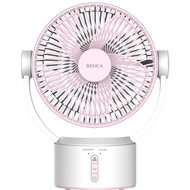 BENKA พัดลมตั้งโต๊ะชาร์จไฟแบบพกพา ขนาด 9 นิ้ว รุ่น KN-L2829 สีชมพู สุดปัง
