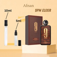 💯 Original Decant Afnan 9PM Elixir Edp 5ml and 10ml testers