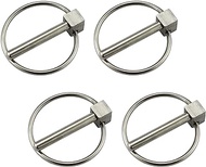 4PCS of Stainless Steel 316 Dia. 6.2mm(1/4in) Farm Tractors Trailers Diggers Lynch Pin Hitch Trailer Pins Boat Trailer Parts Tractor Parts Truck Linch Pin