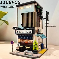 Compatible with LEGO Street View City Coffee House Block Sáng tạo ngoài trời Coffee House Mô hình gạ