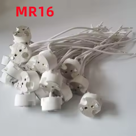 MR16 MR11 GU5.3 G4 Lamp Holder Bulb Base with Wire Ceramic Halogen Socket Pottery Connector 12V - 25