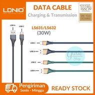 LDNIO Data Cable LS631 LS632 Type A to C Quick Charging 30W Anti Bending