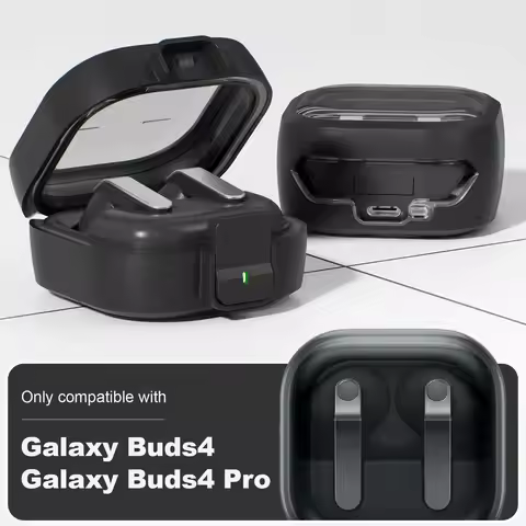 Cover for Samsung Galaxy Buds 4/Buds 4 Pro Case (2026) Secure Lock Translucent TPU Soft Shell for Bu