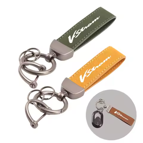 Deluxe Fashion Suede KeyChain Horseshoe Buckle Motorcycle Key Ring For SUZUKI VSTROM DL250 DL650 V-S