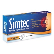 [SG READY STOCK FAST DELIVERY] Simtec Tablets Cetirizine Hydrochloride 10mg | 10 Tablets