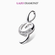 LAZO DIAMOND G Clef Tapered Baguette Diamond Pendant in 9k White Gold