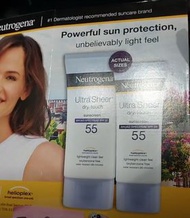 現貨 美國 Neutrogena 乾爽不油膩防水防曬霜 SPF 55 (147ml x 1支 + 88ml x 1支)$219