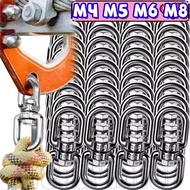 4Pcs 304 Stainless Steel Chain Swivel - M4 M5 M6 M8 8 Shape Rotating Ring - Rust Resistant Long Last