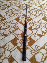 Pangkal Joran Sambung 2 Panjang 80cm/ Bawahan Fiber Solid Komplit Sudah Terpasang( Gagang kayu dibun