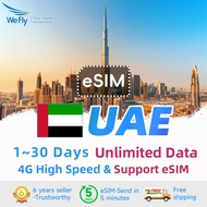 Wefly UAE eSIM 1-30 Days Unlimited 4G Data Daily 500MB/2GB Dubai eSIM United Arab Emirates