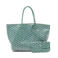 【二手】Goyard GOYARD Louis PM 手提包，綠/白/ブラウンPVC 塗佈帆布皮革，女款，二手 A