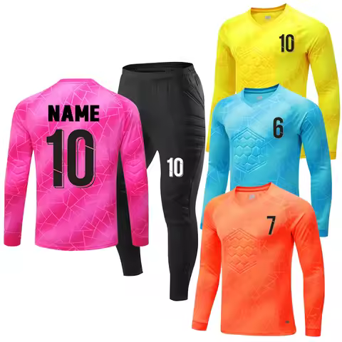 Soccer Goalkeeper Uniform Protective Sponge Long Sleeve Football Training Goalkeeper Top Soccer Jers