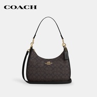 COACH กระเป๋าสะพายไหล่ผู้หญิงรุ่น Teri Hobo Bag In Signature Canvas CV940 IMXAQ สีน้ำตาล