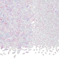 OLYCRAFT 150g 2 Colors Bingsu Beads 3~5.5mm Long Straw Tube Beads Iridescent Crispy Bingsu Beads Lig