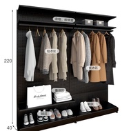 Rental Room Hole Rack 2.2m Red Board Shelf Girl Wardrobe Net Storage Cloakroom Open Floor-standing 4