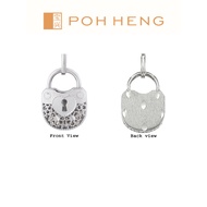 Poh Heng Jewellery 18K Lock Pendant in White Gold