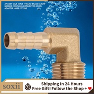 soxii Brass Pipe Fitting G3/8 Male Thread Elbow Hose Barb Coupling Connector Joint Adapter Water Qui