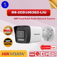 【Ready Stock】HIKVISION DS-2CD1063G2-LIU 6MP Smart Hybrid Light Fixed Bullet Network Audio Camera