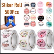 SMS Sticker Thank You Roll Contents 500Pcs Self Adhesive Seal Label Roll Sticker Thank You 2.4Cm Rou