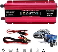 Fashionable Simplicity 2000W Car Power Inverter 12V 24V To 220V 230V 240V Voltage Converter Universal Socket Usb Connection Lcd Display Can Be Connected Directly To Car Battery For Travel Camping (Co