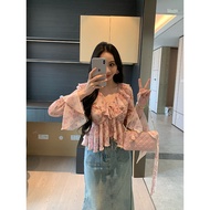 เสื้อเชิ้ตผ้าชีฟองลายดอกไม้ XINYI Spring สำหรับผู้หญิง เสื้อแฟชั่นฤดูใบไม้ผลิ ทรงเข้ารูป เสื้อผ้าทำง