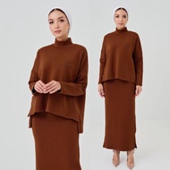 SHE DAZZLE LALISA SET Jumper Set baju skirt women long sleeve tops jumper + pencil skirt casual wear