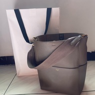 celine sangle 絕版通勤褐色質感肩背包