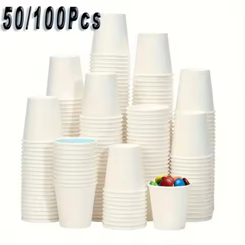 50/100PCS Disposable Small Paper Cup Tasting Cup Perfect for Coffee Candy Juice Home Supermarket Hol