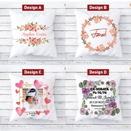 Bantal Custom Nama Personalised Pillow Sublimation Printing with Inner Floral Design Theme Hadiah