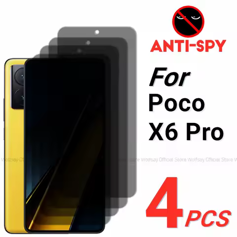 2/4PCS Privacy Screen Protector For Xiaomi Poco X6 Pro Anti-Spy Tempered Glass Xiaomi Poco X6 Pro Gl