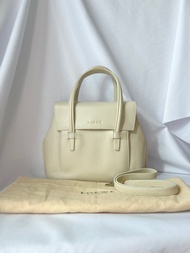 Loewe罕有絕版米白色皮革肩背帶手提手環斜背包 日本中古vintage