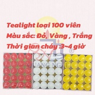 Tealight candles 100 pieces burn 3~4 hours without smoke