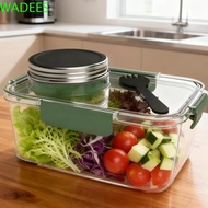 WADEES Leakproof Salad Jar, Portable with Side Opening Salad Container, Salad Box Plastic Transparen