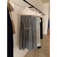 LA CHARMÉ | Long pleated gingham skirt 60319 I MISS GROUND