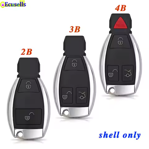 ecusells 2/3/4 Button Remote Car Key Shell Fob Case for MB A B C E S CLS CLK GLK Class W203 W204 W20