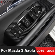 For Mazda3 Mazda 3 Axela 2019 2020 2021 2022 2023 Carbon Fiber Car Door Armrest Window Lift Switch Button Panel Cover Trim Interior Accessories